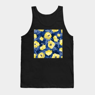 Yellow peonies - blue leaves Tank Top